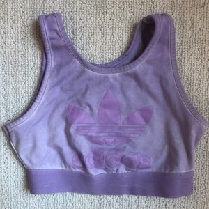 Adidas lavender sports bra crop top xs